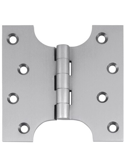 4 inch x 4 inch Premium Brass Parliament Door Hinge in Satin Chrome.